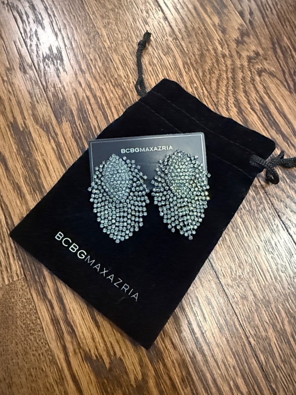 BCBGMaxAzria Silver-Tone Fringe Crystal Earrings